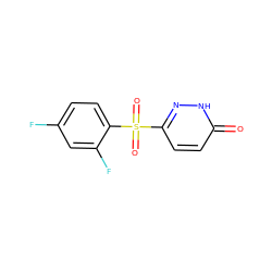 O=c1ccc(S(=O)(=O)c2ccc(F)cc2F)n[nH]1 ZINC000011536167