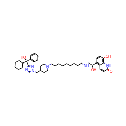 O=c1ccc2c([C@@H](O)CNCCCCCCCCCN3CCC(Cn4cnc([C@](O)(c5ccccc5)C5CCCCC5)n4)CC3)ccc(O)c2[nH]1 ZINC000164915060