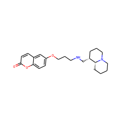 O=c1ccc2cc(OCCCNC[C@@H]3CCCN4CCCC[C@H]34)ccc2o1 ZINC000071295820
