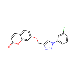 O=c1ccc2ccc(OCc3cn(-c4cccc(Cl)c4)nn3)cc2o1 ZINC000473114110