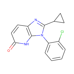 O=c1ccc2nc(C3CC3)n(-c3ccccc3Cl)c2[nH]1 ZINC000118268493