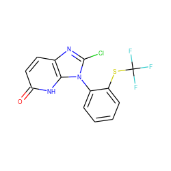 O=c1ccc2nc(Cl)n(-c3ccccc3SC(F)(F)F)c2[nH]1 ZINC000118264422