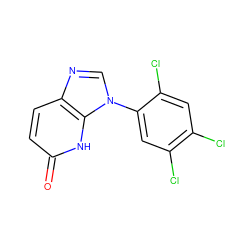 O=c1ccc2ncn(-c3cc(Cl)c(Cl)cc3Cl)c2[nH]1 ZINC000118268894