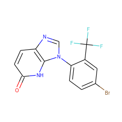 O=c1ccc2ncn(-c3ccc(Br)cc3C(F)(F)F)c2[nH]1 ZINC000118269635