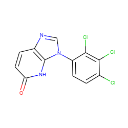 O=c1ccc2ncn(-c3ccc(Cl)c(Cl)c3Cl)c2[nH]1 ZINC000118269998