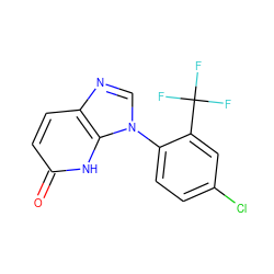 O=c1ccc2ncn(-c3ccc(Cl)cc3C(F)(F)F)c2[nH]1 ZINC000118267023