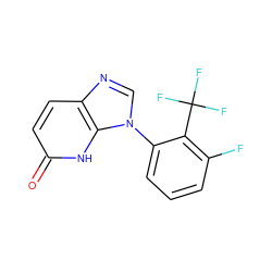 O=c1ccc2ncn(-c3cccc(F)c3C(F)(F)F)c2[nH]1 ZINC000118267227