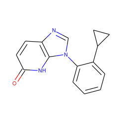 O=c1ccc2ncn(-c3ccccc3C3CC3)c2[nH]1 ZINC000118264399