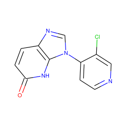 O=c1ccc2ncn(-c3ccncc3Cl)c2[nH]1 ZINC000118269497