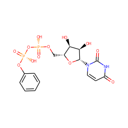 O=c1ccn([C@@H]2O[C@H](CO[P@](=O)(O)O[P@@](=O)(O)Oc3ccccc3)[C@@H](O)[C@H]2O)c(=O)[nH]1 ZINC000016052541