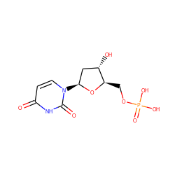 O=c1ccn([C@H]2C[C@H](O)[C@@H](COP(=O)(O)O)O2)c(=O)[nH]1 ZINC000004228260