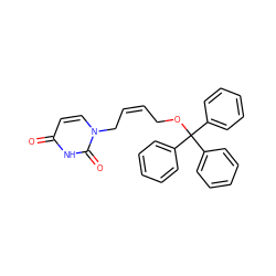 O=c1ccn(C/C=C\COC(c2ccccc2)(c2ccccc2)c2ccccc2)c(=O)[nH]1 ZINC000036185079