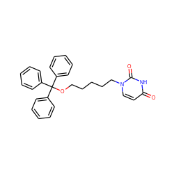 O=c1ccn(CCCCCOC(c2ccccc2)(c2ccccc2)c2ccccc2)c(=O)[nH]1 ZINC000035902249