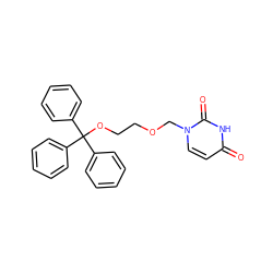 O=c1ccn(COCCOC(c2ccccc2)(c2ccccc2)c2ccccc2)c(=O)[nH]1 ZINC000036185094