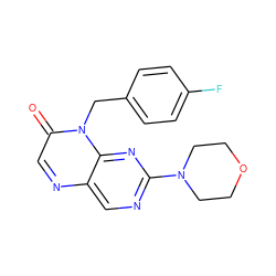 O=c1cnc2cnc(N3CCOCC3)nc2n1Cc1ccc(F)cc1 ZINC000004238509