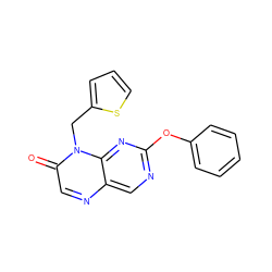 O=c1cnc2cnc(Oc3ccccc3)nc2n1Cc1cccs1 ZINC000004238259