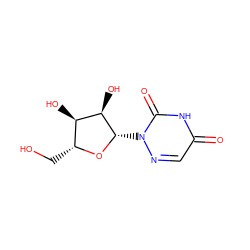 O=c1cnn([C@@H]2O[C@H](CO)[C@@H](O)[C@H]2O)c(=O)[nH]1 ZINC000001078595