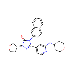 O=c1n([C@@H]2CCOC2)nc(-c2ccnc(NC3CCOCC3)c2)n1-c1ccc2ccccc2c1 ZINC000066252528