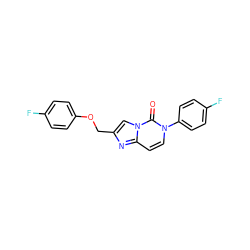 O=c1n(-c2ccc(F)cc2)ccc2nc(COc3ccc(F)cc3)cn12 ZINC000203688256