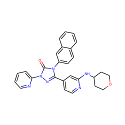 O=c1n(-c2ccccn2)nc(-c2ccnc(NC3CCOCC3)c2)n1-c1ccc2ccccc2c1 ZINC000066252530