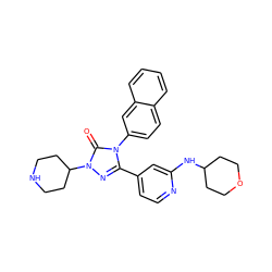 O=c1n(C2CCNCC2)nc(-c2ccnc(NC3CCOCC3)c2)n1-c1ccc2ccccc2c1 ZINC000066251513