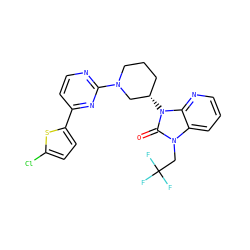 O=c1n(CC(F)(F)F)c2cccnc2n1[C@H]1CCCN(c2nccc(-c3ccc(Cl)s3)n2)C1 ZINC000071330078