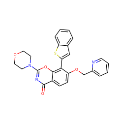 O=c1nc(N2CCOCC2)oc2c(-c3cc4ccccc4s3)c(OCc3ccccn3)ccc12 ZINC001772581990