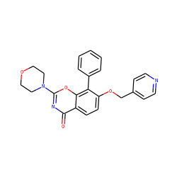 O=c1nc(N2CCOCC2)oc2c(-c3ccccc3)c(OCc3ccncc3)ccc12 ZINC001772590618