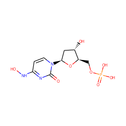 O=c1nc(NO)ccn1[C@H]1C[C@H](O)[C@@H](COP(=O)(O)O)O1 ZINC000013835495