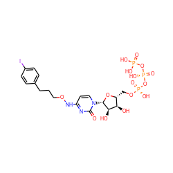 O=c1nc(NOCCCc2ccc(I)cc2)ccn1[C@@H]1O[C@H](CO[P@@](=O)(O)O[P@@](=O)(O)OP(=O)(O)O)[C@@H](O)[C@H]1O ZINC000169340940