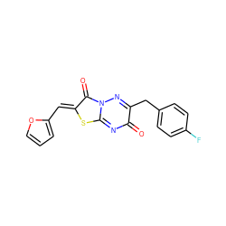 O=c1nc2s/c(=C\c3ccco3)c(=O)n2nc1Cc1ccc(F)cc1 ZINC000002211371