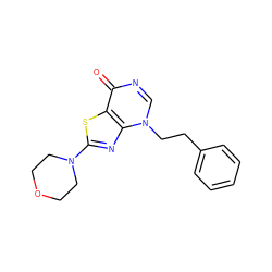 O=c1ncn(CCc2ccccc2)c2nc(N3CCOCC3)sc12 ZINC000084733417