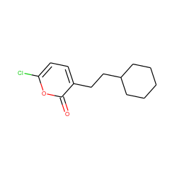 O=c1oc(Cl)ccc1CCC1CCCCC1 ZINC000013528641