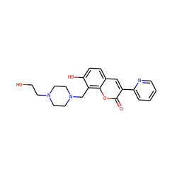 O=c1oc2c(CN3CCN(CCO)CC3)c(O)ccc2cc1-c1ccccn1 ZINC000020113091