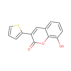 O=c1oc2c(O)cccc2cc1-c1cccs1 ZINC000653899325