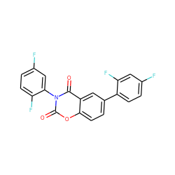 O=c1oc2ccc(-c3ccc(F)cc3F)cc2c(=O)n1-c1cc(F)ccc1F ZINC000205214203