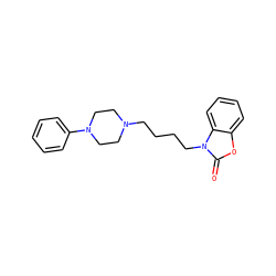 O=c1oc2ccccc2n1CCCCN1CCN(c2ccccc2)CC1 ZINC000005800028