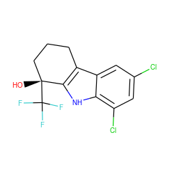 O[C@@]1(C(F)(F)F)CCCc2c1[nH]c1c(Cl)cc(Cl)cc21 ZINC000064573263