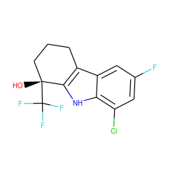 O[C@@]1(C(F)(F)F)CCCc2c1[nH]c1c(Cl)cc(F)cc21 ZINC000064549238