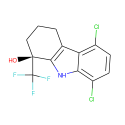 O[C@@]1(C(F)(F)F)CCCc2c1[nH]c1c(Cl)ccc(Cl)c21 ZINC000064573548