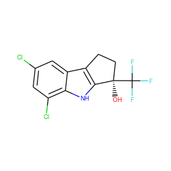 O[C@@]1(C(F)(F)F)CCc2c1[nH]c1c(Cl)cc(Cl)cc21 ZINC000064550001