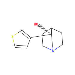 O[C@@]1(c2ccsc2)CN2CCC1CC2 ZINC000013740299