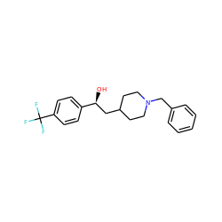 O[C@@H](CC1CCN(Cc2ccccc2)CC1)c1ccc(C(F)(F)F)cc1 ZINC000013729972