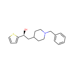 O[C@@H](CC1CCN(Cc2ccccc2)CC1)c1cccs1 ZINC000013730173