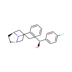 O[C@@H](CCCN1[C@H]2CC[C@H]1CC(c1ccccc1)C2)c1ccc(F)cc1 ZINC000100799529