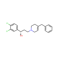 O[C@@H](CCN1CC=C(Cc2ccccc2)CC1)c1ccc(Cl)c(Cl)c1 ZINC000084653730