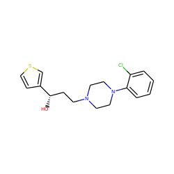 O[C@@H](CCN1CCN(c2ccccc2Cl)CC1)c1ccsc1 ZINC000013861765