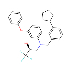 O[C@@H](CN(Cc1cccc(C2CCCC2)c1)c1cccc(Oc2ccccc2)c1)C(F)(F)F ZINC000013490916