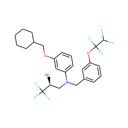 O[C@@H](CN(Cc1cccc(OC(F)(F)C(F)F)c1)c1cccc(OCC2CCCCC2)c1)C(F)(F)F ZINC000013519969