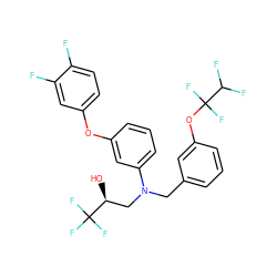 O[C@@H](CN(Cc1cccc(OC(F)(F)C(F)F)c1)c1cccc(Oc2ccc(F)c(F)c2)c1)C(F)(F)F ZINC000043574578